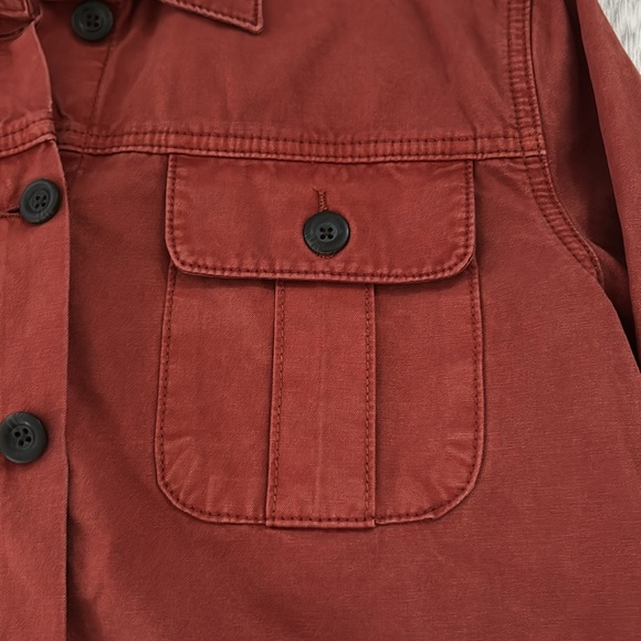 Free People Women’s Cropped Chore Jacket Copper Auburn Color Sz small - Picture 12 of 12
